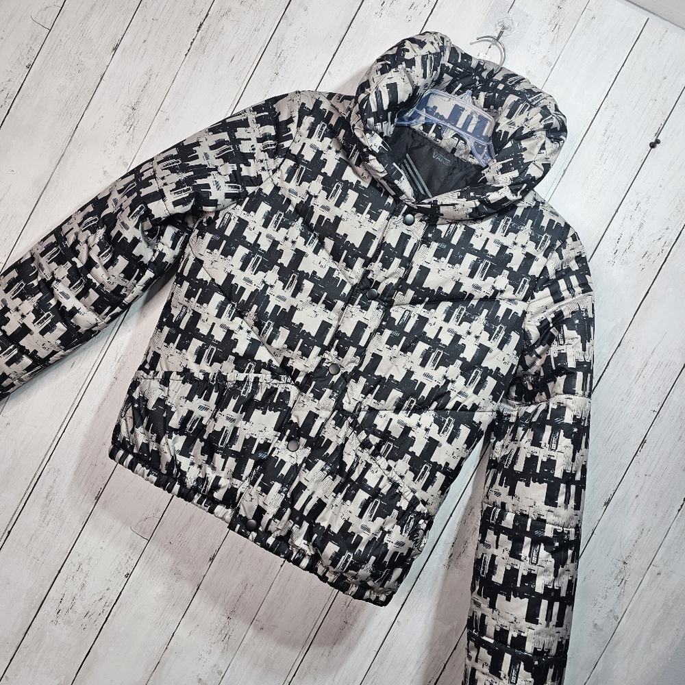 Vans Women's Grey & Black Limestone Winter Puffer Jacket Size Small Pockets. - Picture 2 of 7